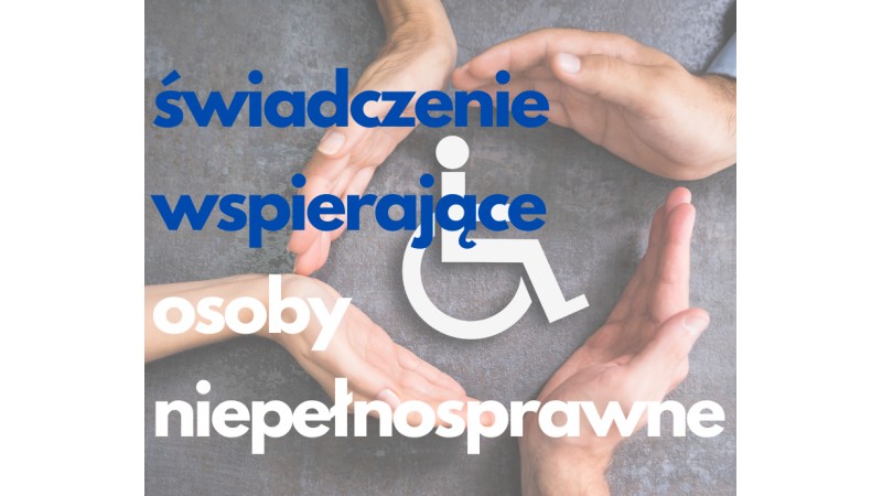 dłonie wspierające wokół symbolu osoby niepełnosprawnej (grafika UM Cieszyn)